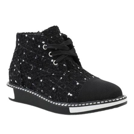 Crne TS01P čizme na vezanje crno 1