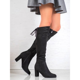 VINCEZA čizme od antilopa crna 1