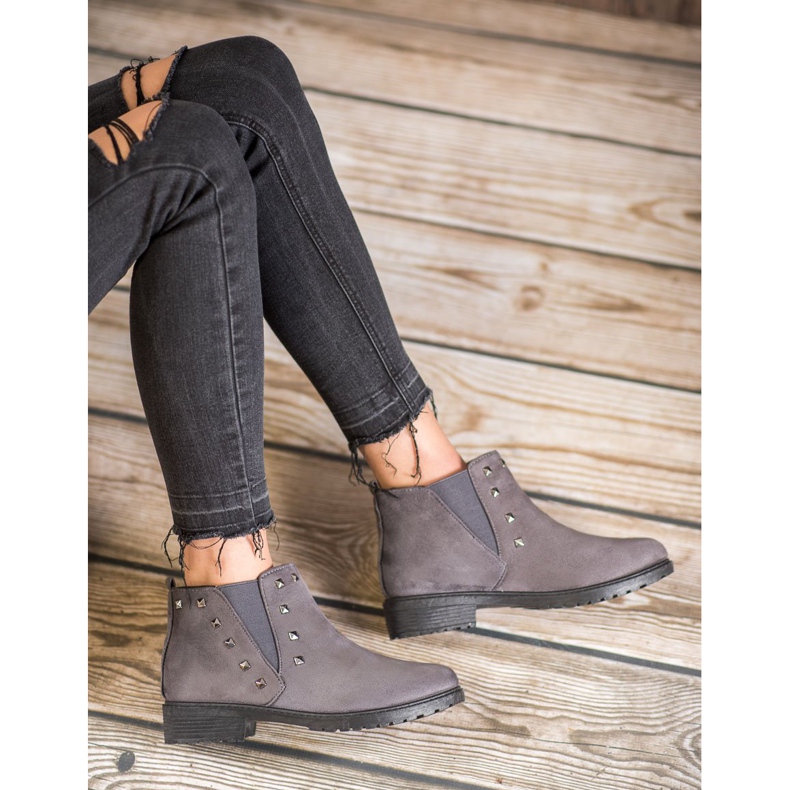 SHELOVET Čizme sa klinovima siva 1