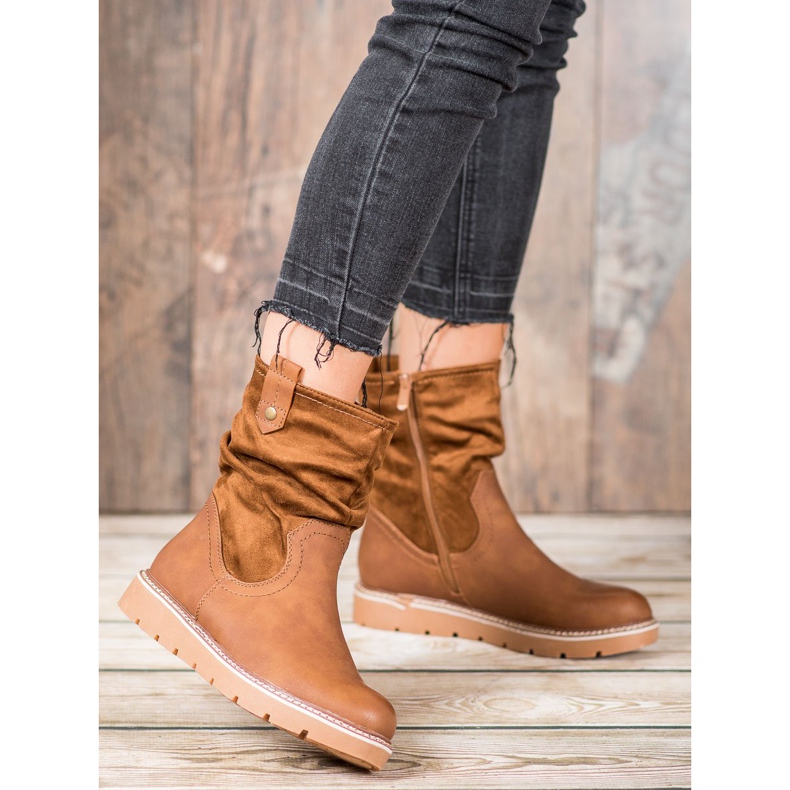 Ideal Shoes Radnici na platformi smeđa 1