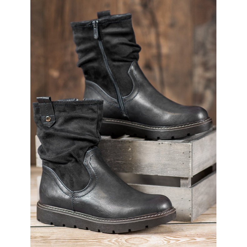 Ideal Shoes Radnici na platformi crno 1