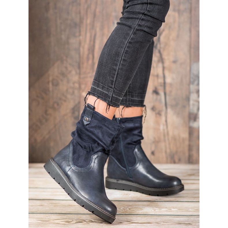 Ideal Shoes Radnici na platformi plava 1