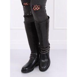 Crne Jahačke čizme s klinovima Y208 Crna crno 2