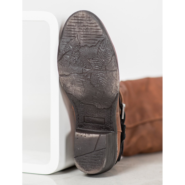 SHELOVET Smeđe čizme s ukrasima smeđa 1