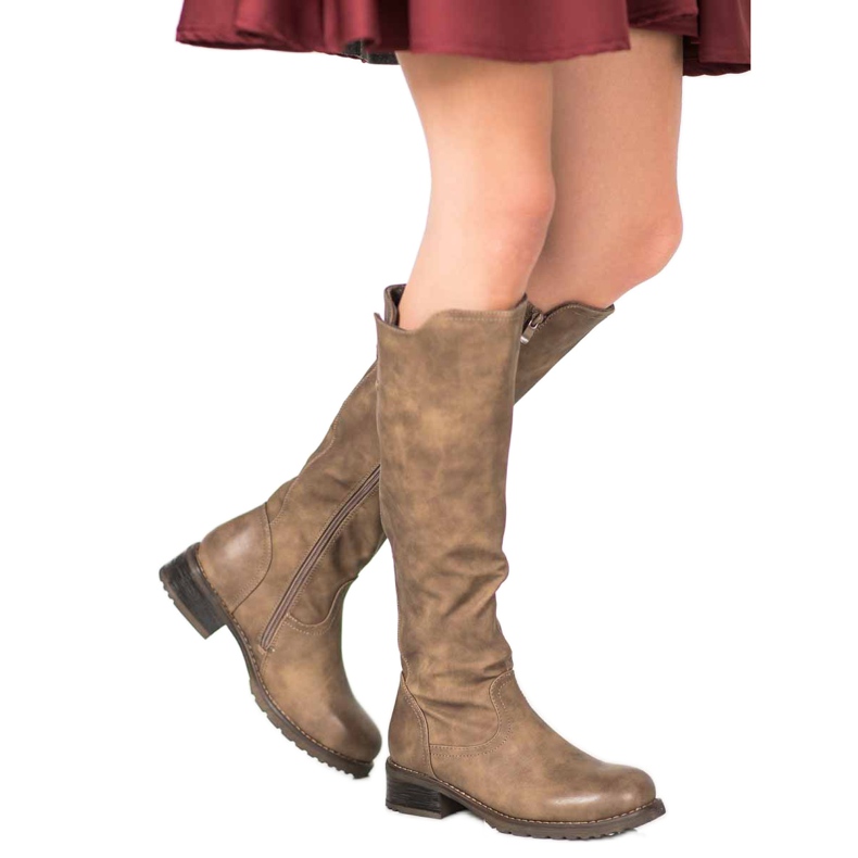 Super Me Eko kožne čizme smeđa 1