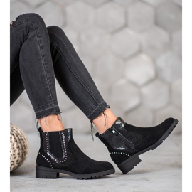 Small Swan Chelsea čizme sa zmijskim printom crno 2