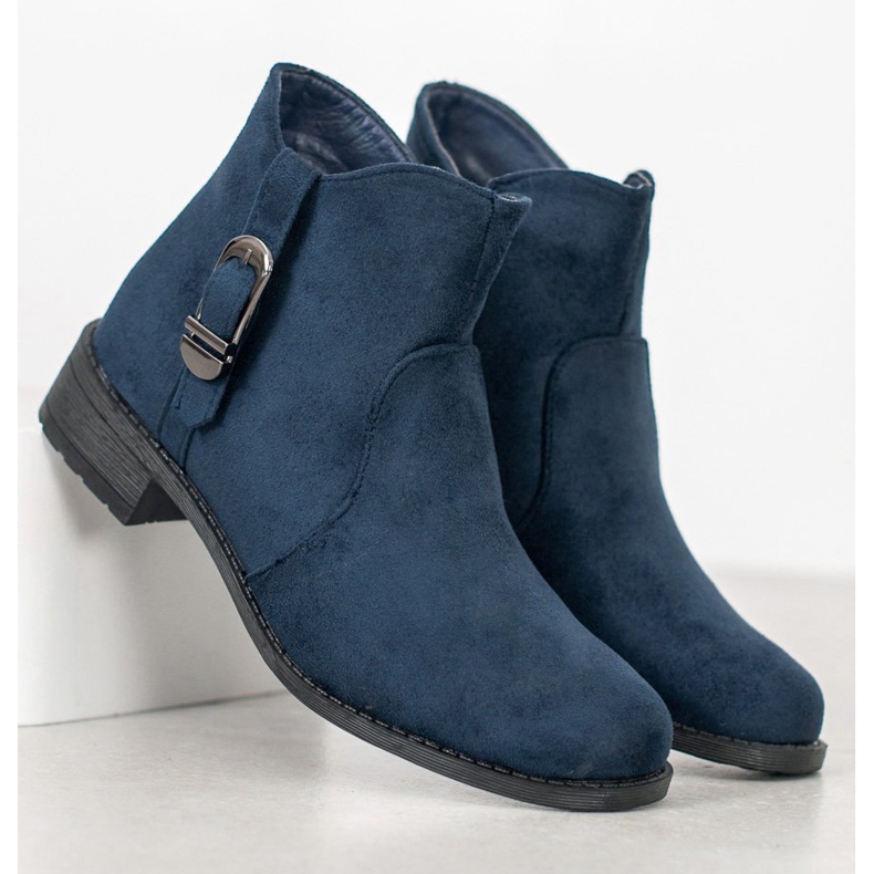 Small Swan Tamnoplave čizme od antilopa plava 1