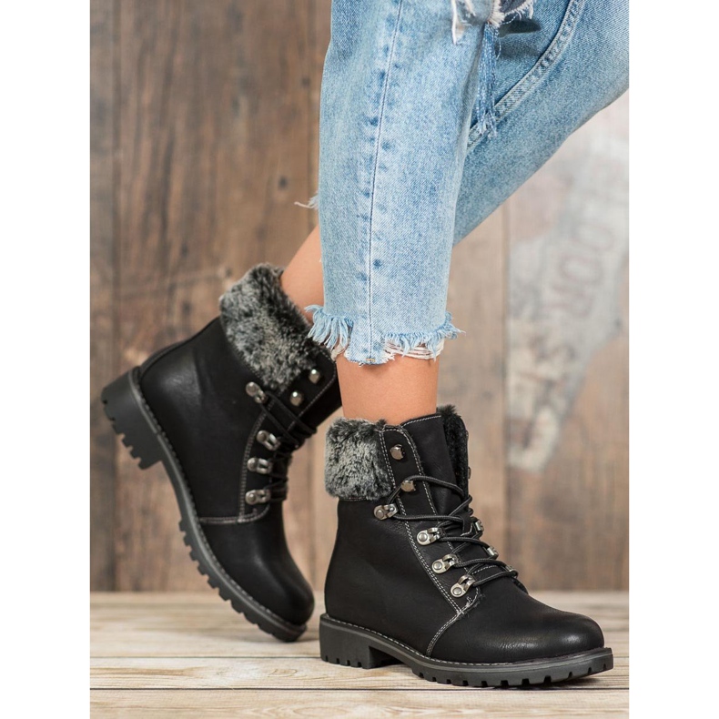 SHELOVET Vezani hvatači s krznom crna 1