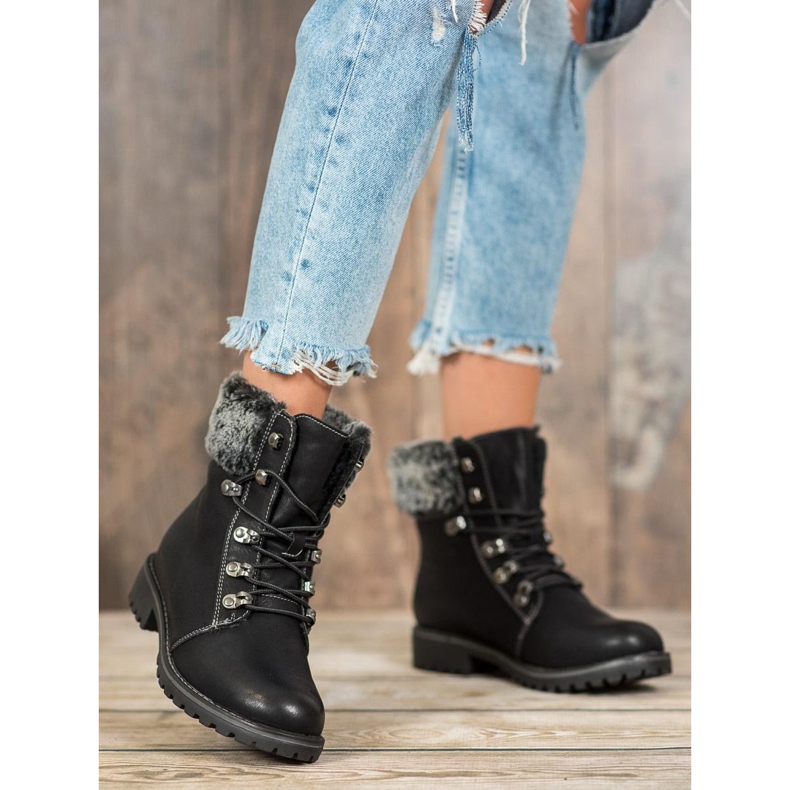 SHELOVET Vezani hvatači s krznom crna 2