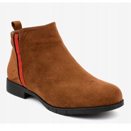 Smeđe ženske ravne gležnjače s krznom C08 smeđa 1