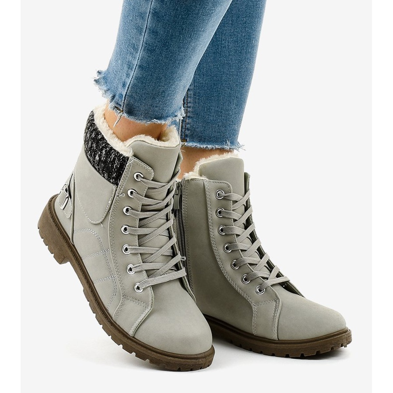 Sive izolirane planinarske čizme NR02-4 siva 2