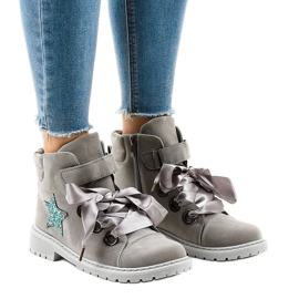 Sive planinarske čizme sa zvjezdicom TL51-3 siva 1
