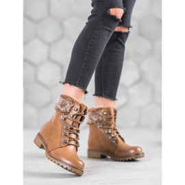 SHELOVET Vezani hvatači s krznom smeđa 1