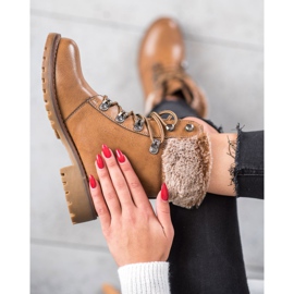 SHELOVET Vezani hvatači s krznom smeđa 2