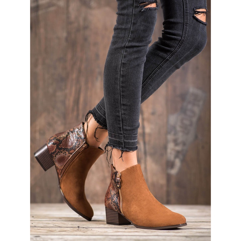 Kylie Čizme Camel Snake Print smeđa 1