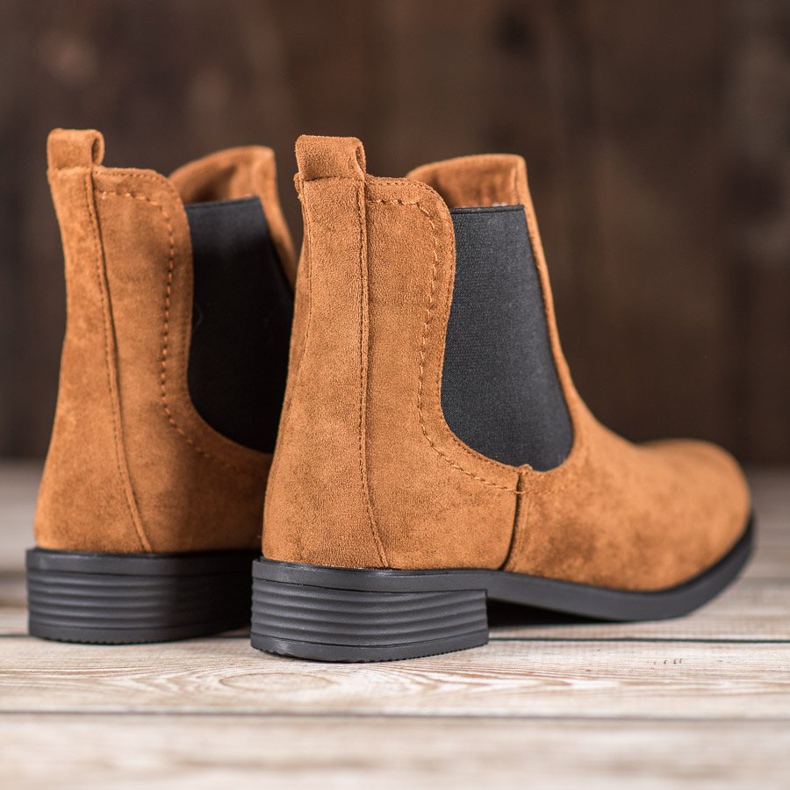 Ideal Shoes Ležerne čizme Chelsea smeđa 1