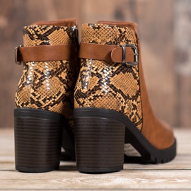 Seastar Čizme sa platformom Snake Print smeđa višebojan 1