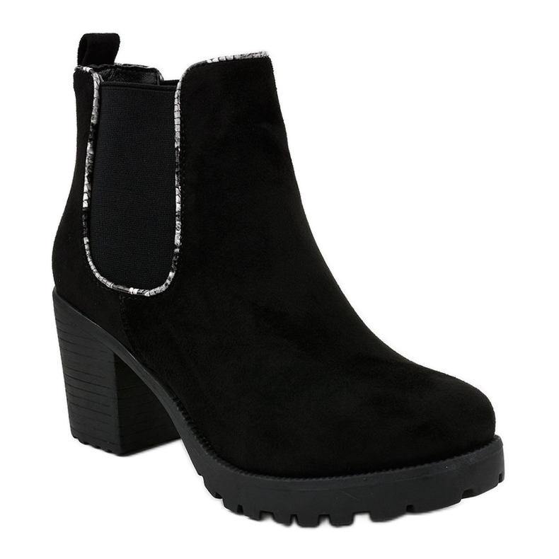 Crne čizme na stupu s elastičnim M10-7 crna 1