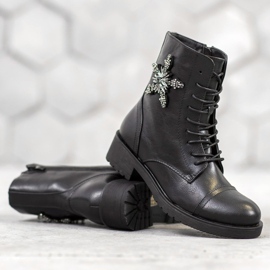 SHELOVET Klasični radnici s kristalima crno 1