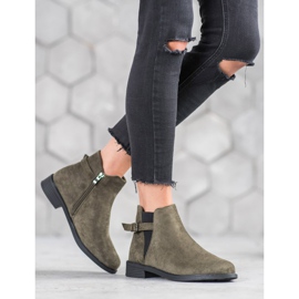 Ideal Shoes Čizme od antilopa zelena 1