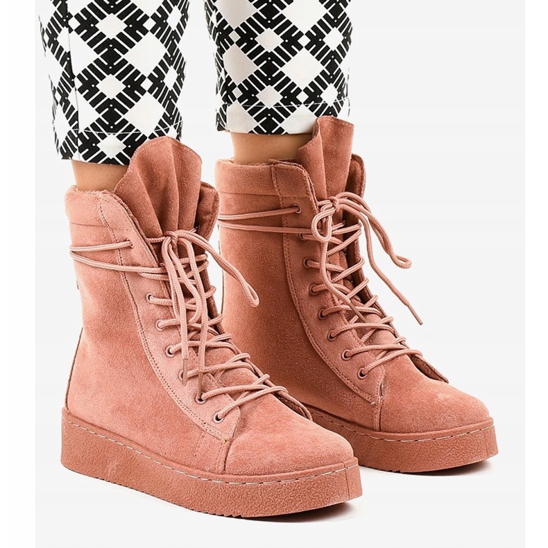 Ravne čizme od ružičaste antilopa 7-3727B ružičasta 1