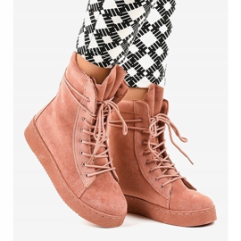 Ravne čizme od ružičaste antilopa 7-3727B ružičasta 2