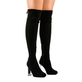 Crne čizme od antilopa na stupu BM177 crno 1