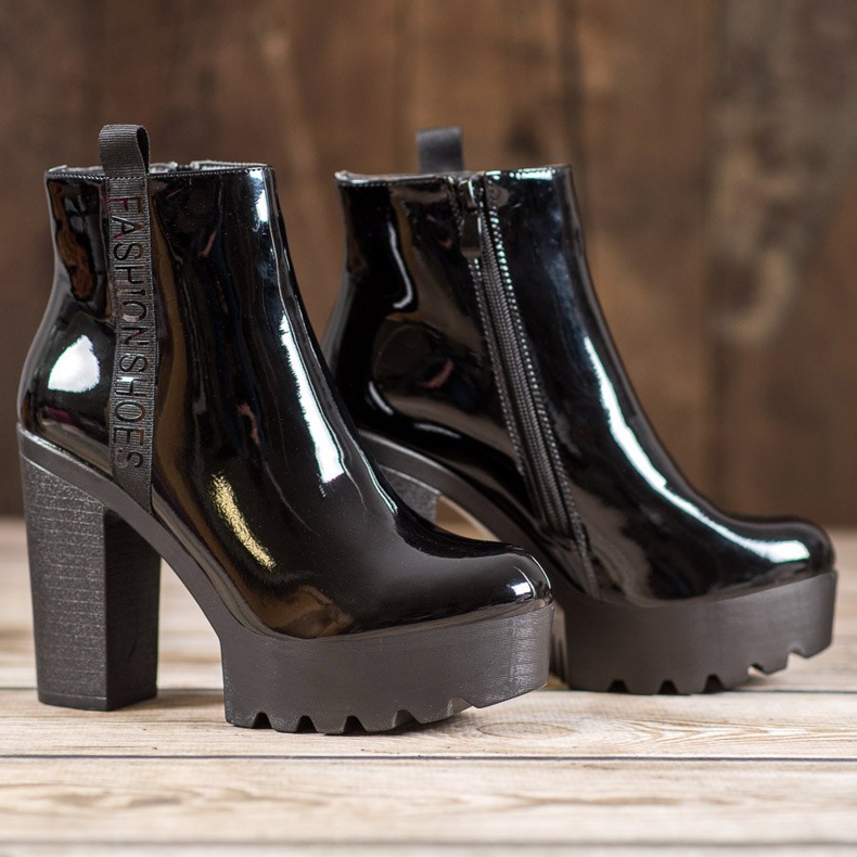 Seastar Lakirane modne čizme crno 2