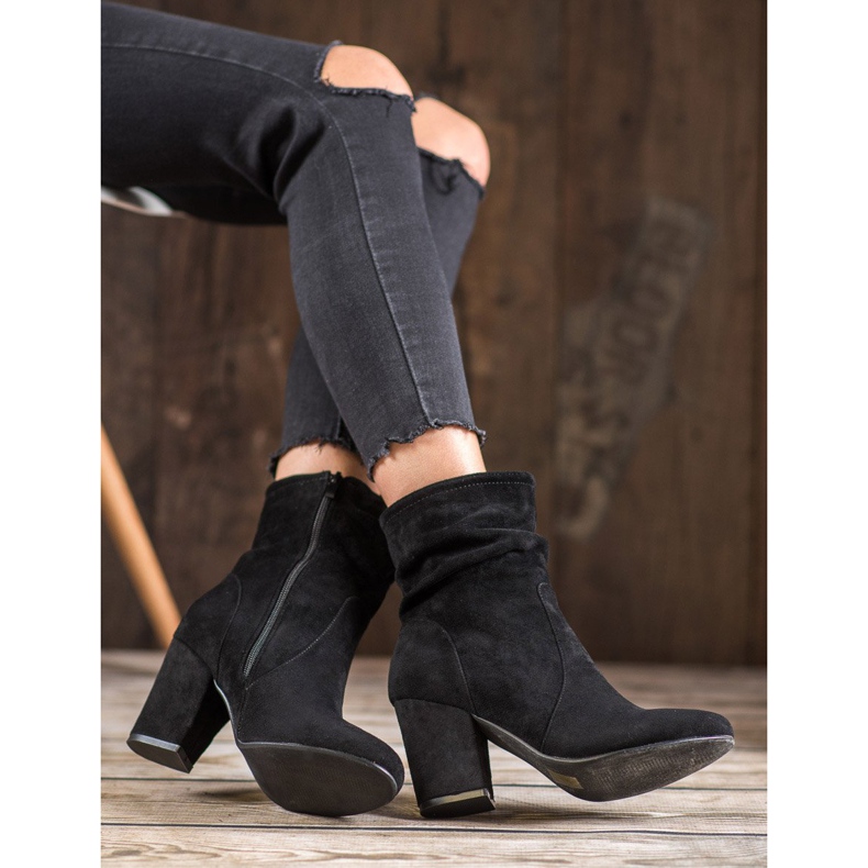 SHELOVET Visoke čizme od antilopa crno 2