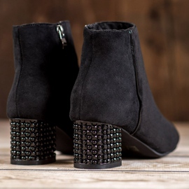 SHELOVET Čizme s ukrasnom petom crna 1