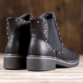 SHELOVET Čizme sa kamenčićima crna 1