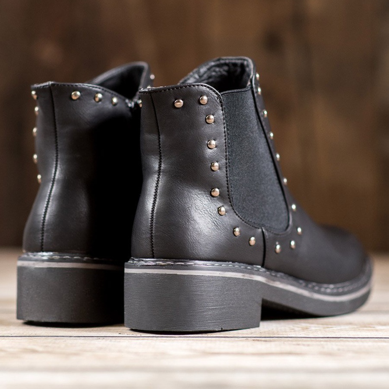 SHELOVET Čizme sa kamenčićima crno 1