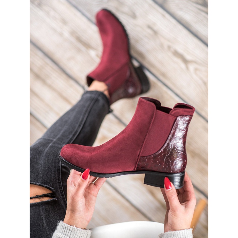 Erynn Maroon Jodhpur čizme Snake Print crvena 2