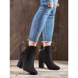 SHELOVET Čizme s kubnim cirkonijem crno 1