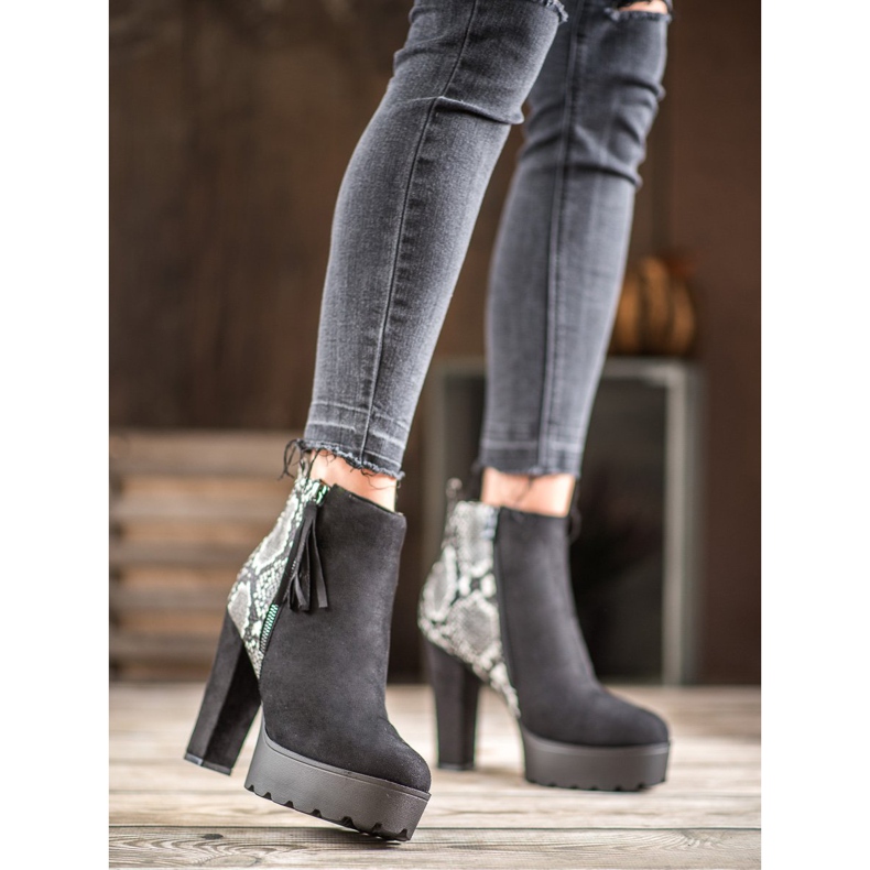 Weide Čizme sa platformom Snake Print crna 1