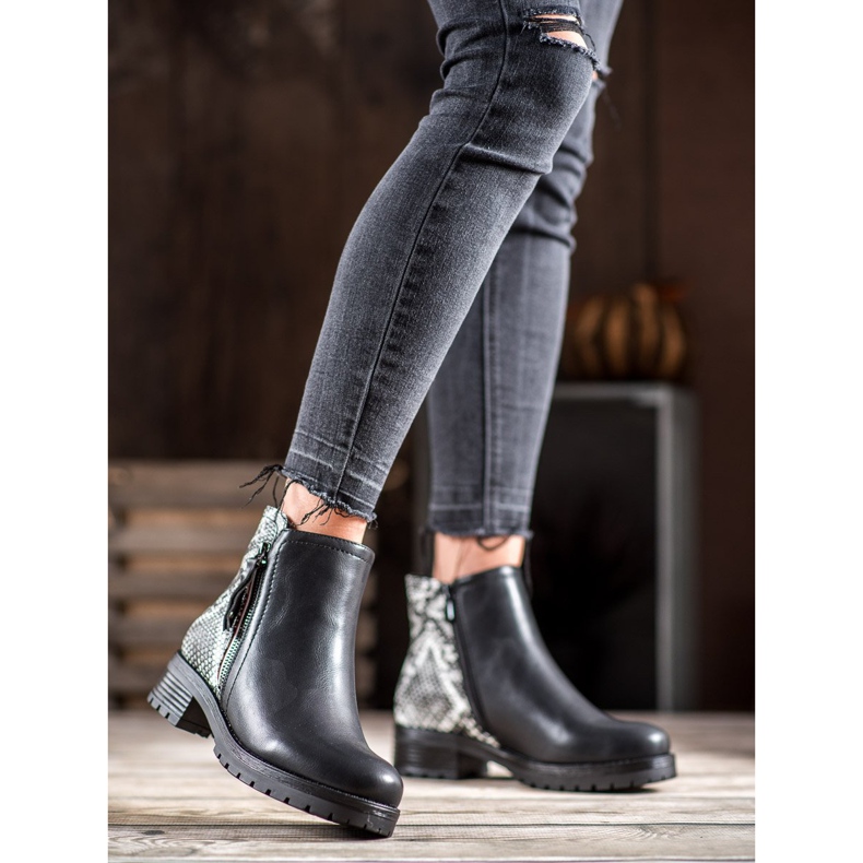 SHELOVET Radnici na platformi Snake Print crno 1