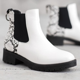 Erino High Chelsea Boots Snake Print bijela 1