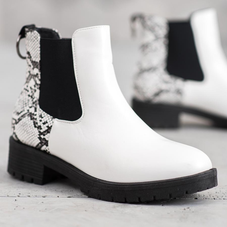 Erino High Chelsea Boots Snake Print bijela 1