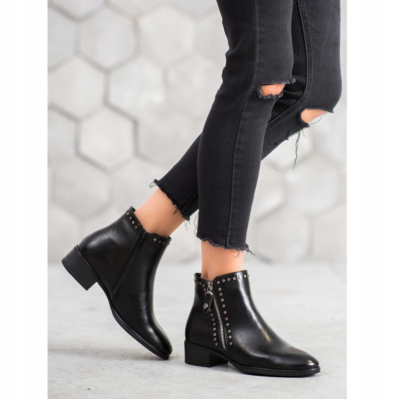 W. Potocki Rock čizme s eko kožom crna 1