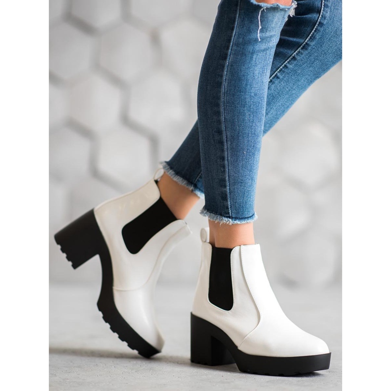 Weide Modne čizme Chelsea bijela 1