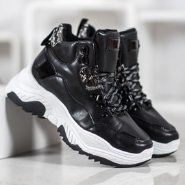 Bella Paris Modne tenisice na vezanje crno 2