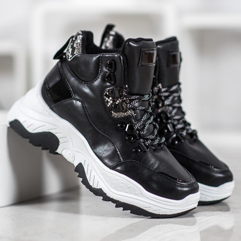 Bella Paris Modne tenisice na vezanje crno 2