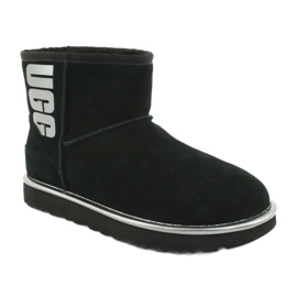 Ugg Classic Mini Ugg gumeni logotip W 1110087-BMT Cipele crna siva 1