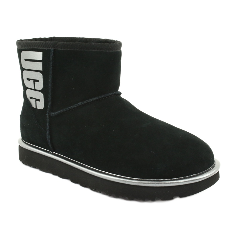 Ugg Classic Mini Ugg gumeni logotip W 1110087-BMT Cipele crno siva 1