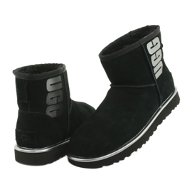 Ugg Classic Mini Ugg gumeni logotip W 1110087-BMT Cipele crna siva 3