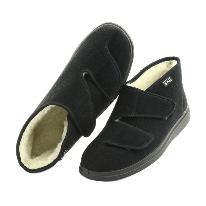 Dr.Orto Befado tople muške papuče s čičkom, pu 986M011, crne crna 5