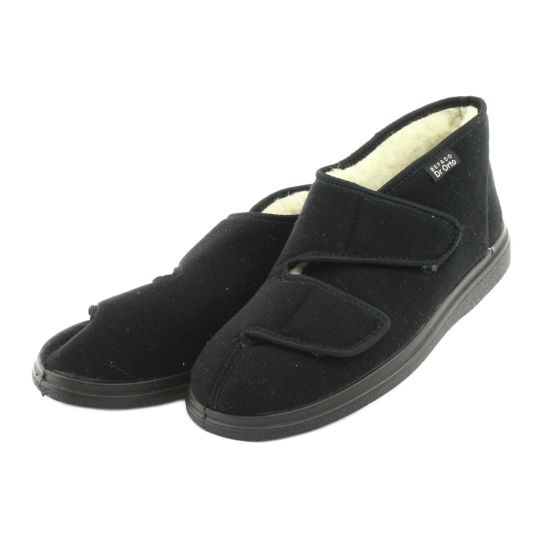 Dr.Orto Befado tople muške papuče s čičkom, pu 986M011, crne crna 3