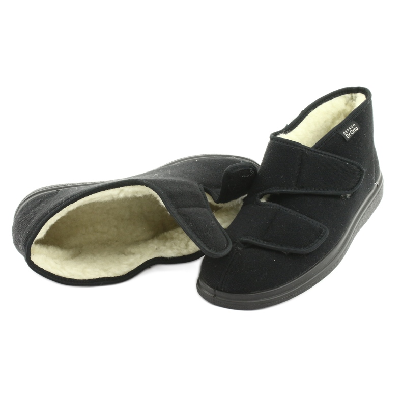 Dr.Orto Befado tople muške papuče s čičkom, pu 986M011, crne crna 4