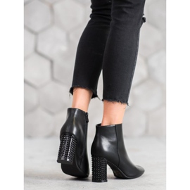 SHELOVET Čizme s ukrasnom petom crna 1