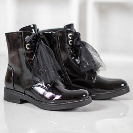 SHELOVET Radnici lakirane eko kože crno 1